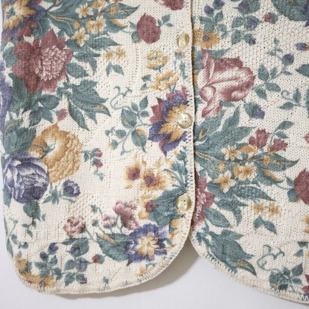 NWT Denim Republic Beige Floral Cotton Vest S Cottagecore Coquette Boho 80s - Picture 2 of 5